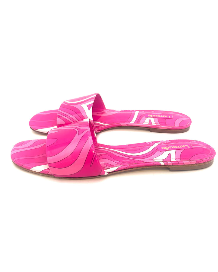 Pink Swirl Slide-On Sandals - Size 9.5
