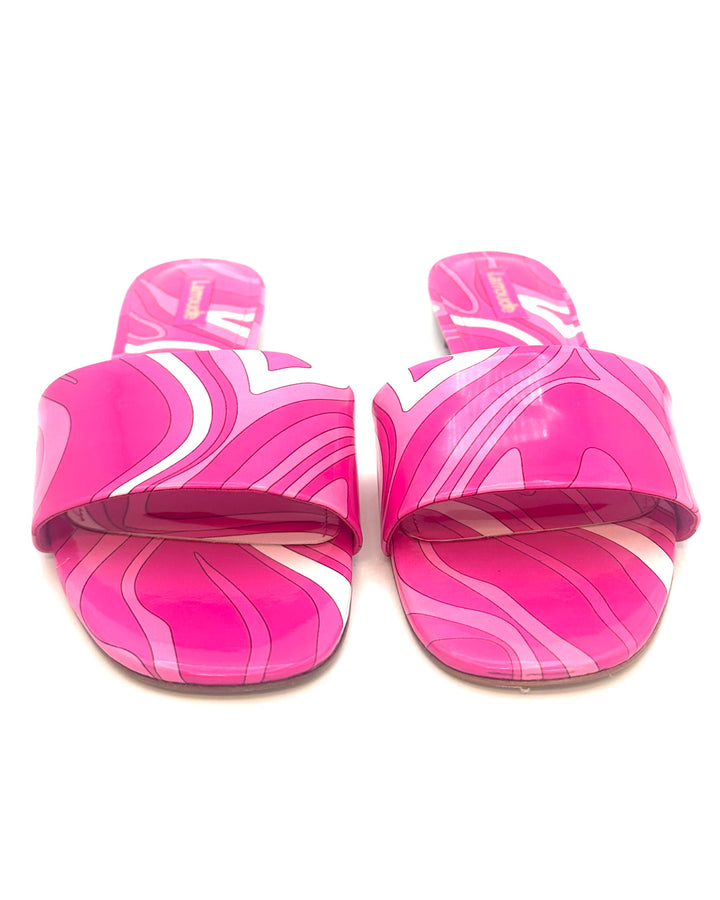 Pink Swirl Slide-On Sandals - Size 9.5