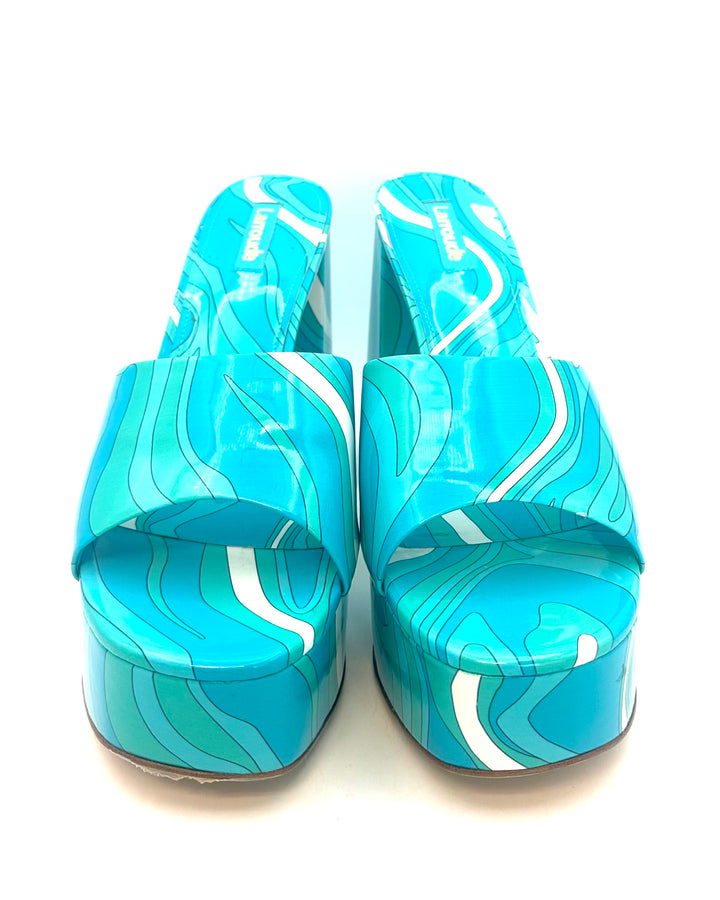 Blue & Green Abstract High Heels - Size 6.5 & 10