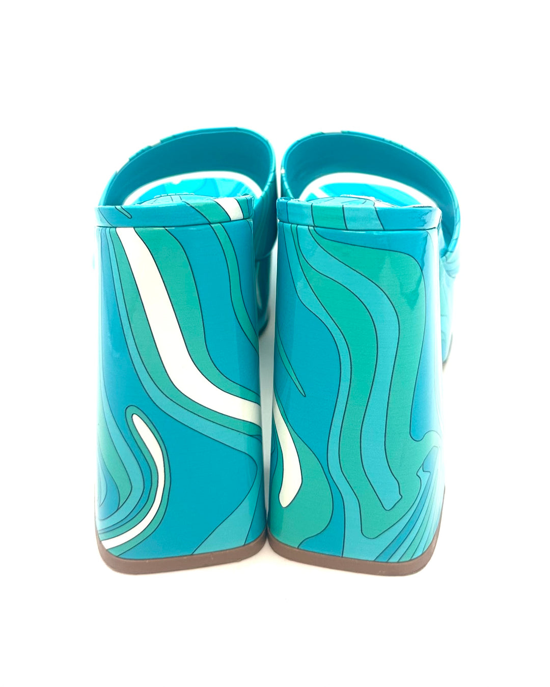 Blue & Green Abstract High Heels - Size 6.5 & 10