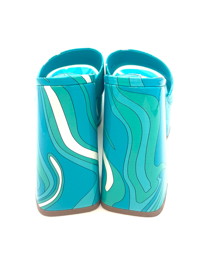 Blue & Green Abstract High Heels - Size 6.5 & 10