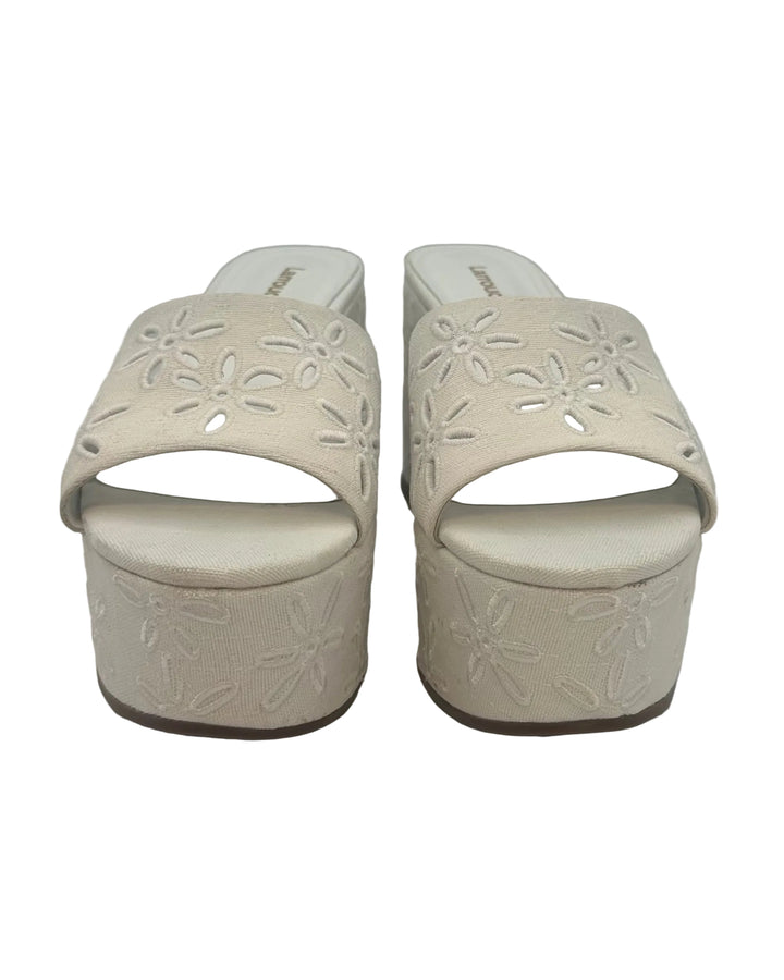 White Eyelet Lace Platform Mule- Size 5, 9.5, and 10