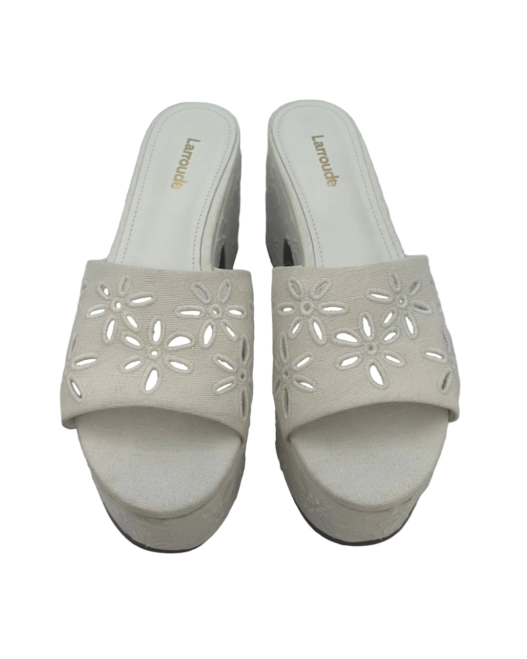 White Eyelet Lace Platform Mule- Size 5, 9.5, and 10