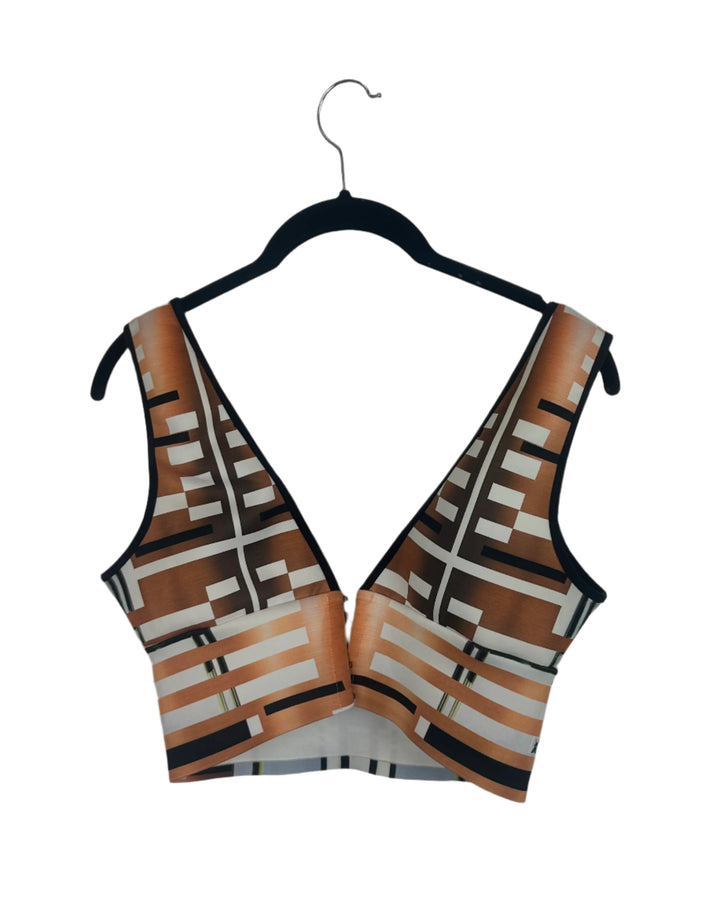 Abstract Geometric Bra Top- Medium