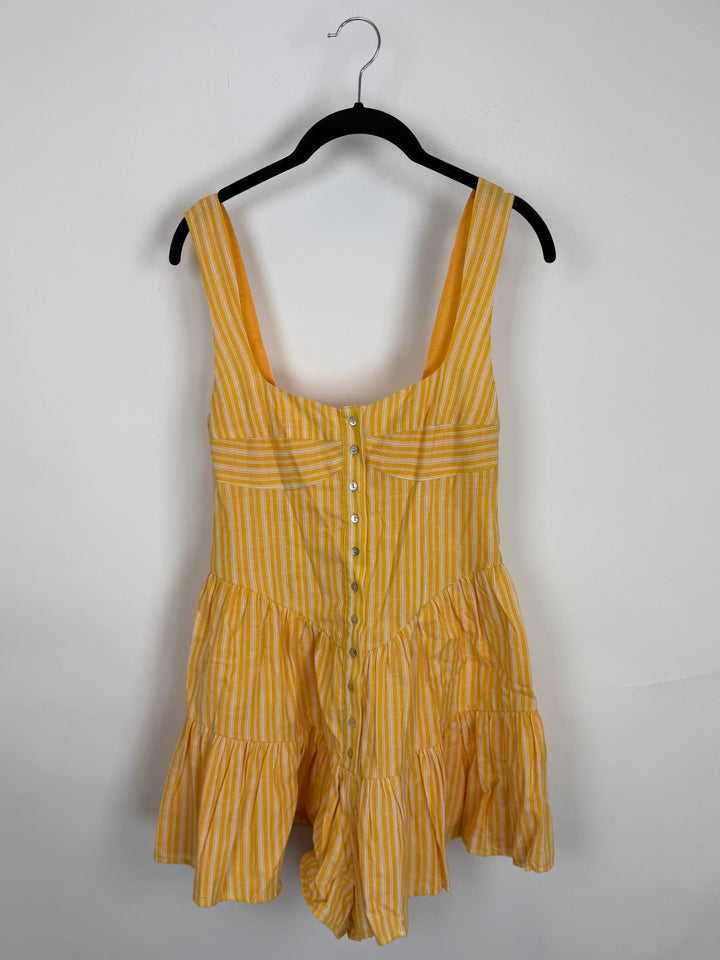 Yellow and White Striped Dress - Size 0/2