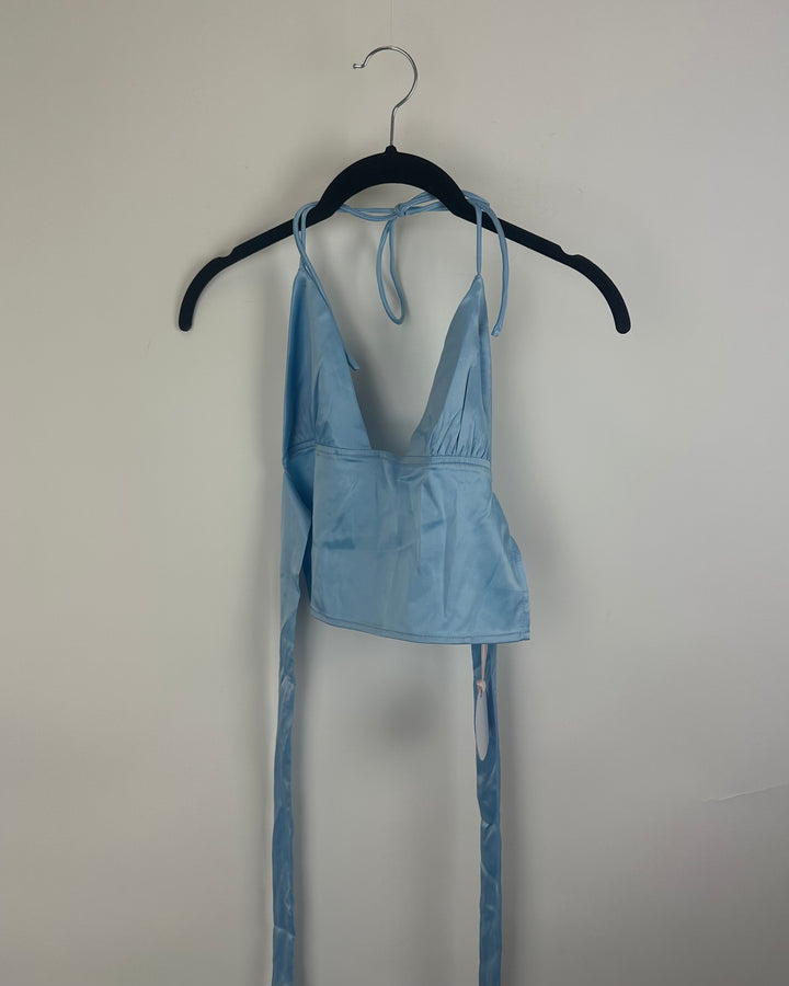 More to Come Light Blue Halter Tank - Small