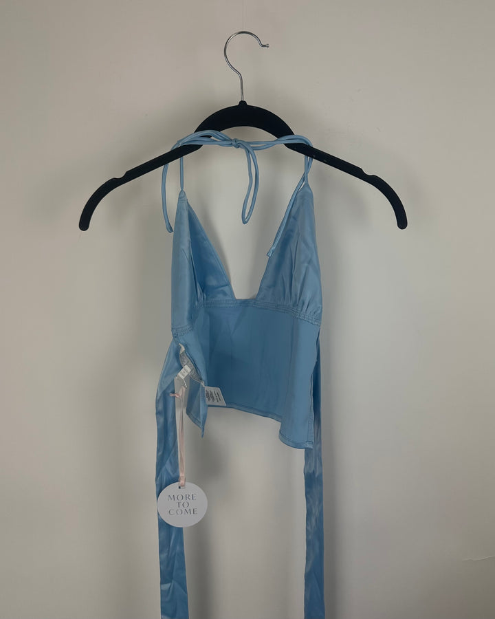 More to Come Light Blue Halter Tank - Small