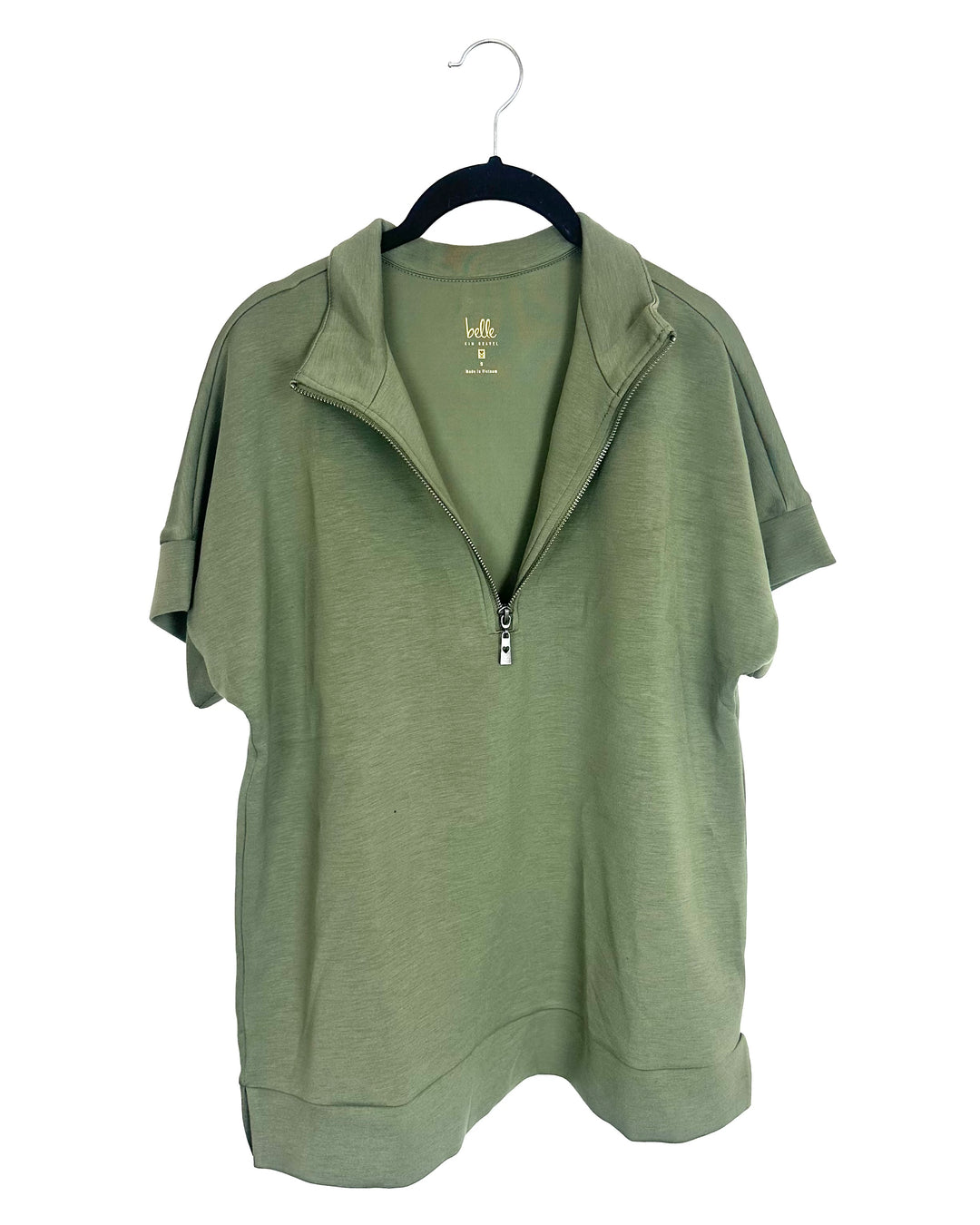 Army Green Athletic Short Sleeve Top - Size 6/8