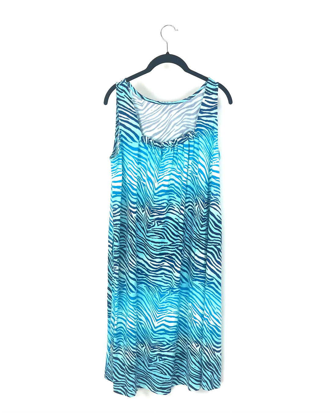 Soft Blue Animal Print Dress - Size 10/12