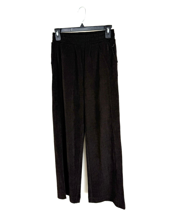 Dark Brown Knitted Wide Leg Pants - Size 0/2