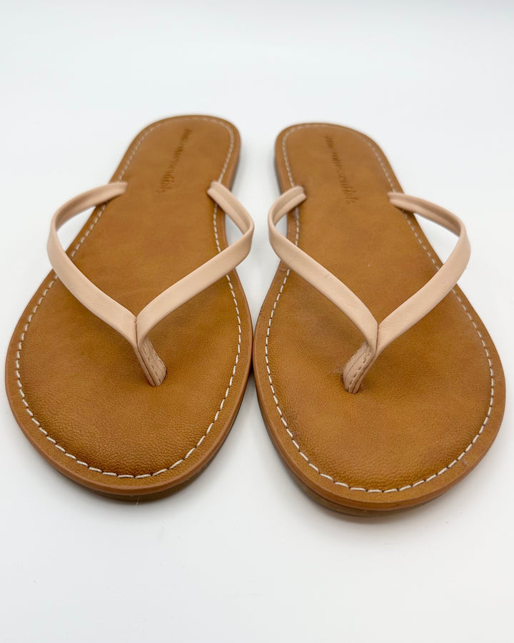 Tan Flip Flops - Size 7