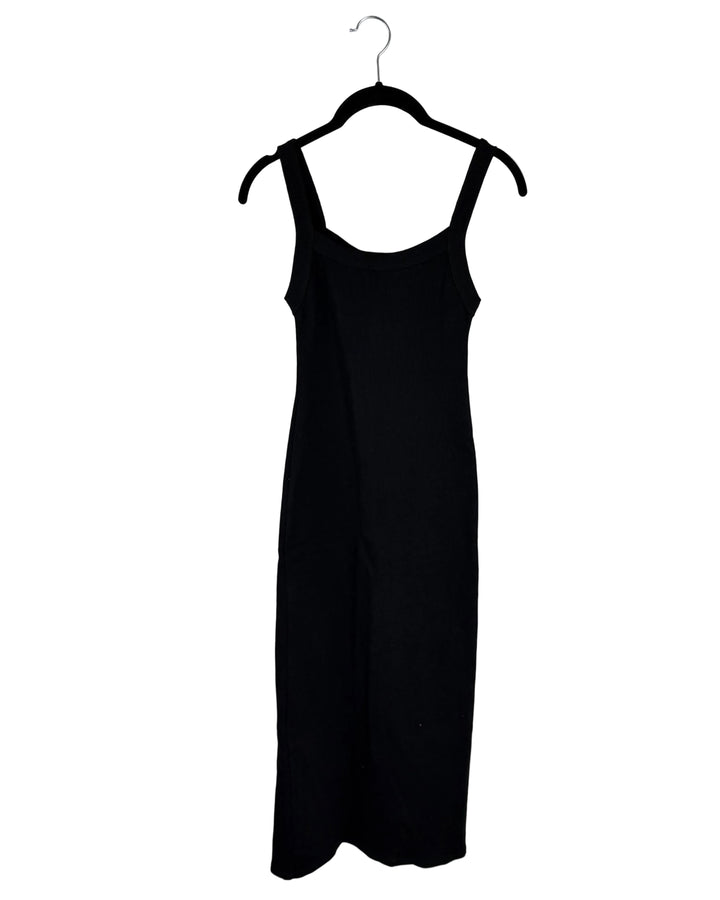 Black Ribbed Bodycon Dress - Size 00/0 and 2/4