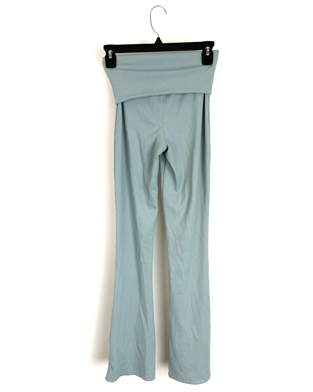 Blue Foldover Ribbed Flared Leggings - Size 6/8