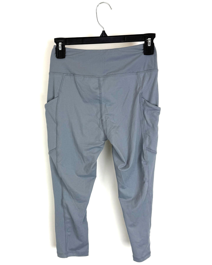 Blue Grey Pocket Capri Leggings - Size 2/4