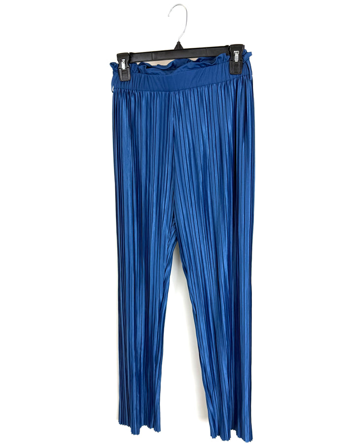 Royal Blue Pleated Wide Leg Pants - Size 2/4