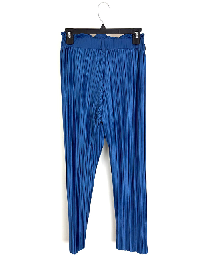 Royal Blue Pleated Wide Leg Pants - Size 2/4