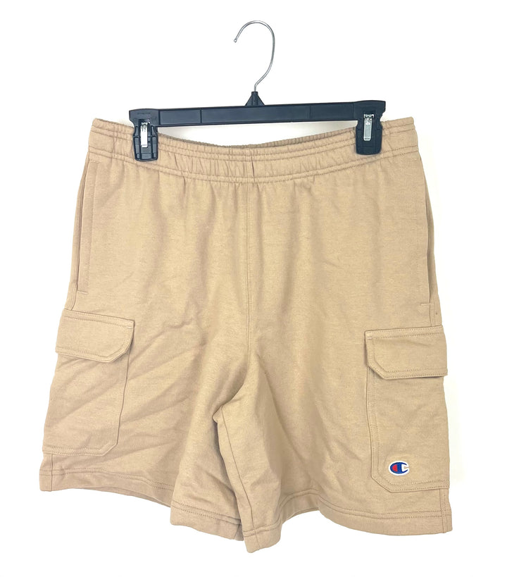 MEN's Beige Sweat Shorts - Medium