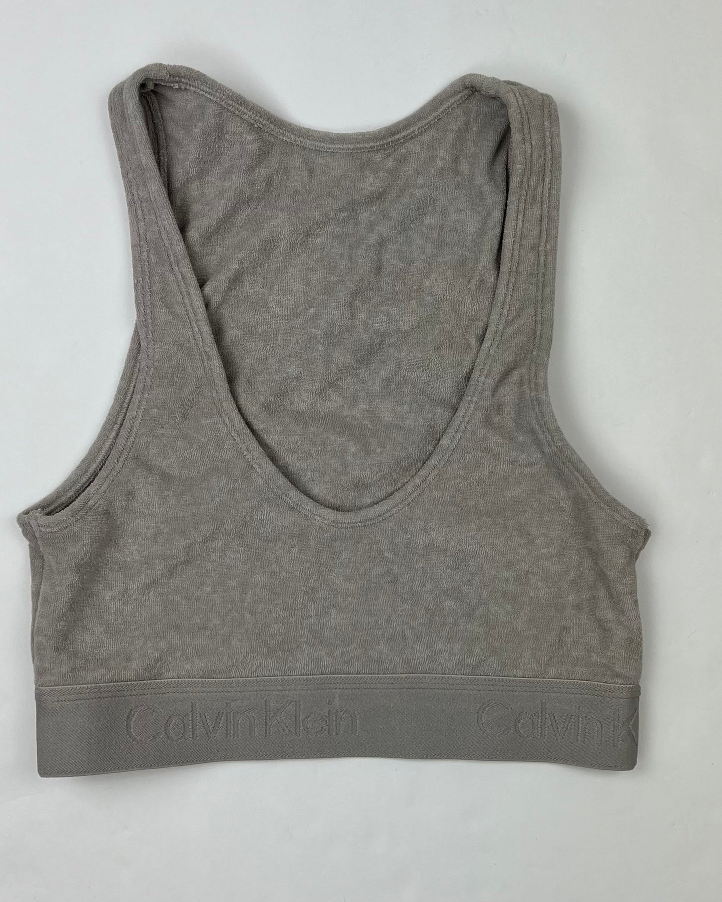 Calvin Klein Gray Terrycloth Sports Bra - Small – The Fashion Foundation