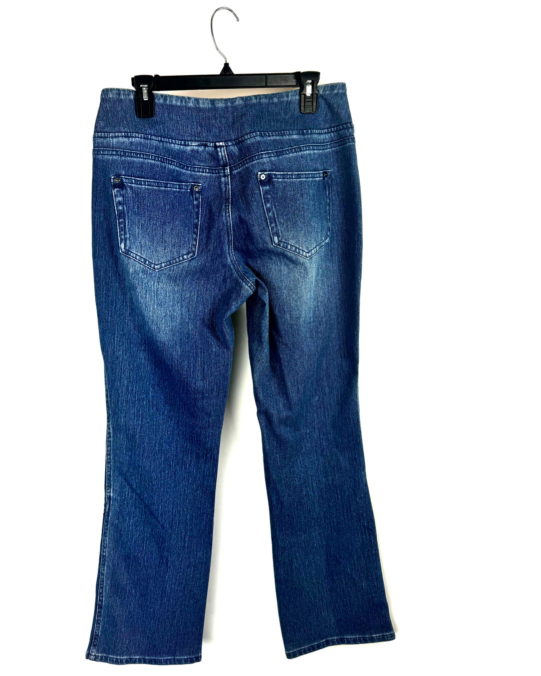 Light-Wash Pull-On Jeans with Angled Seam Detail- Size 12