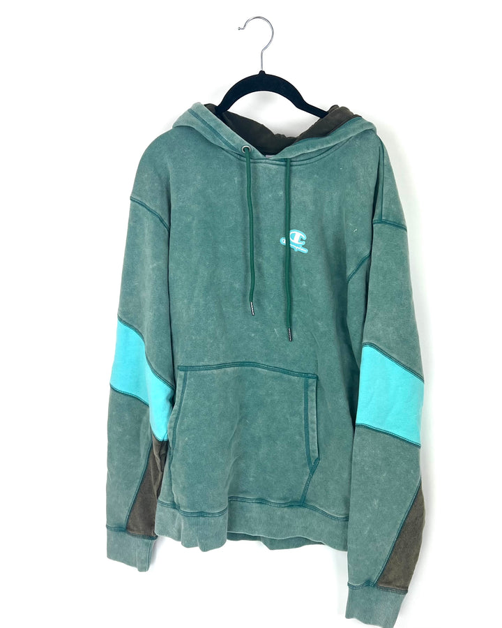 Emerald Green Washed Hoodie - Medium