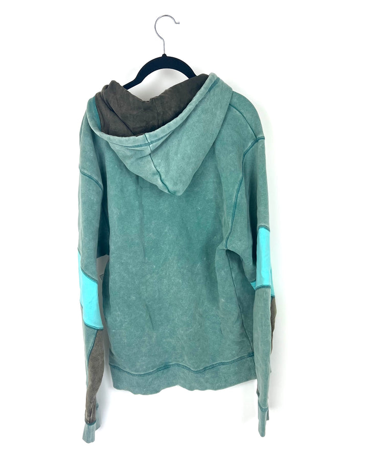 Emerald Green Washed Hoodie - Medium