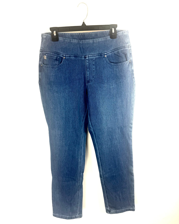 Royal Blue Skinny Jeans with Back Ankle Zippers- Size 12