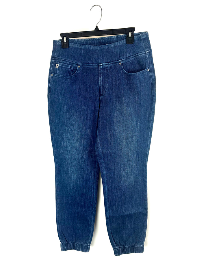 Dark Navy Denim Jogger-style Jeans- Size 12