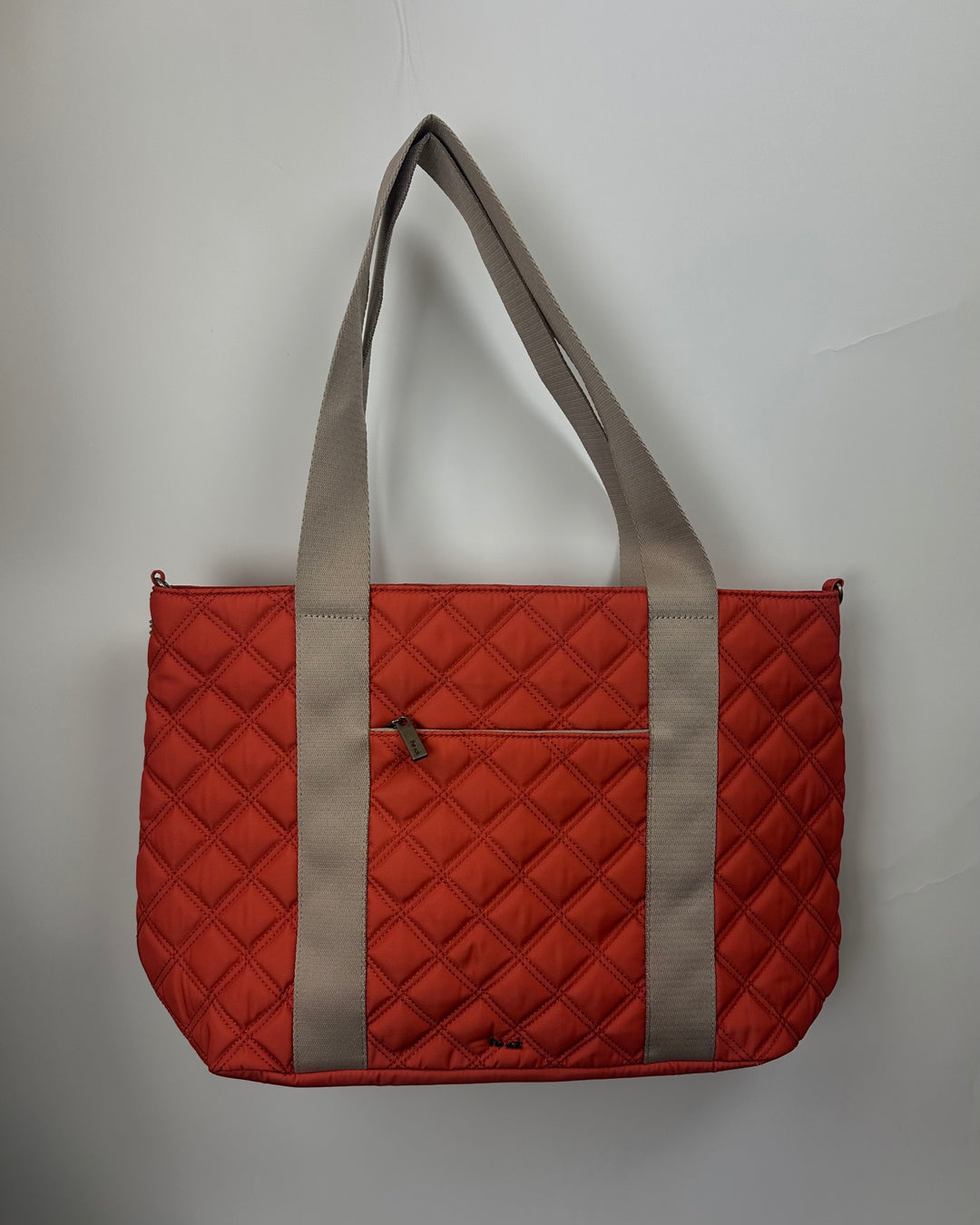 Orange Quilted Tote Bag