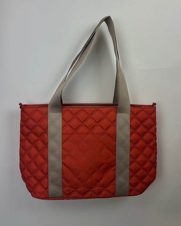 Orange Quilted Tote Bag