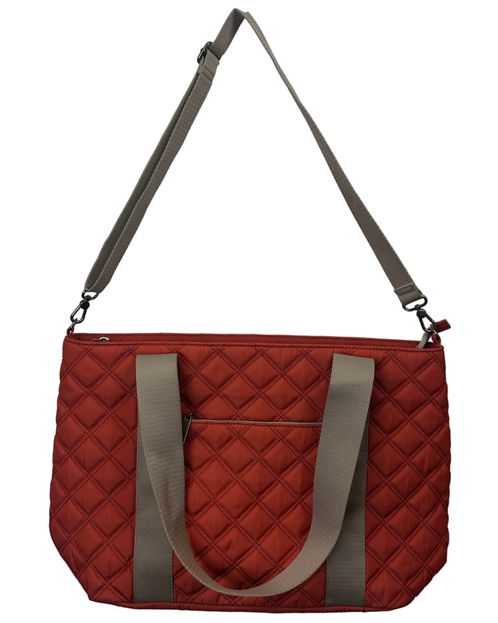 Orange Quilted Tote Bag