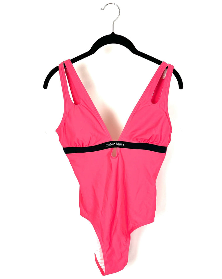 Pink and Black One Piece Swimsuit - Small