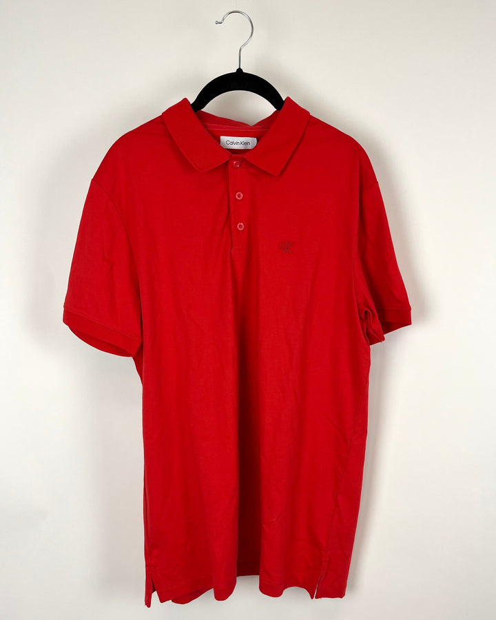 MENS Red Polo T-Shirt - Medium