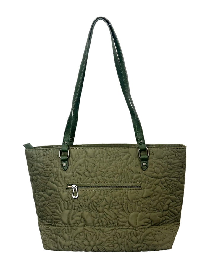 Green Floral Tote Bag
