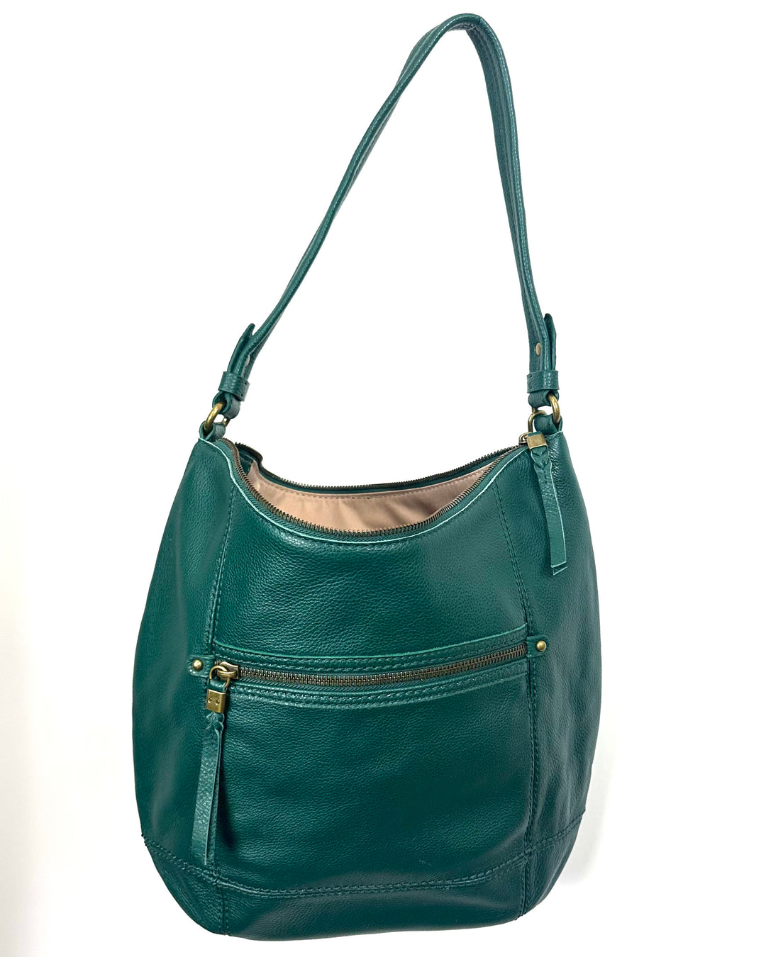 Emerald Green Leather Shoulder Bag