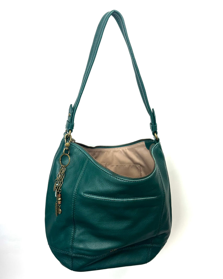 Emerald Green Leather Shoulder Bag