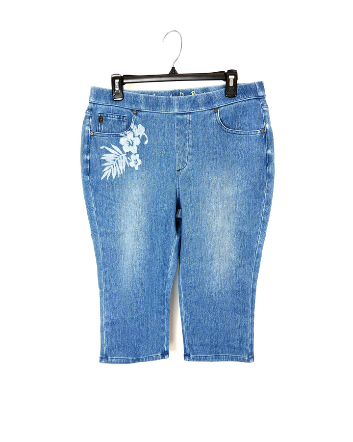 Flower Printed Jeans - Size 12