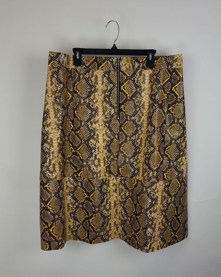 Yellow Snake Skin Skirt - Size 18/20
