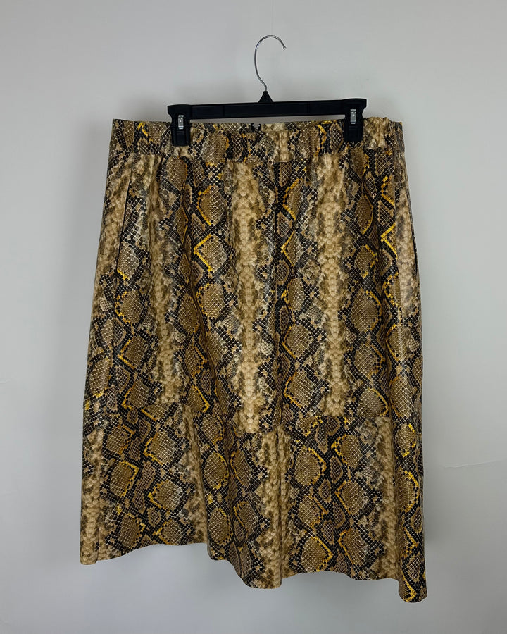 Yellow Snake Skin Skirt - Size 18/20