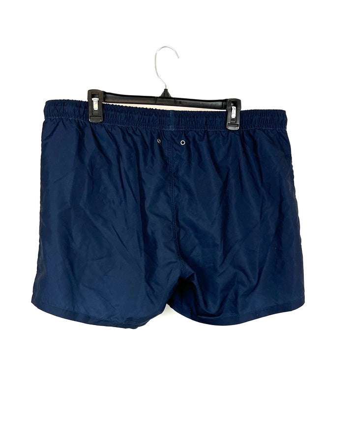 MENS Navy Blue and Yellow Swim Shorts - Size XXL