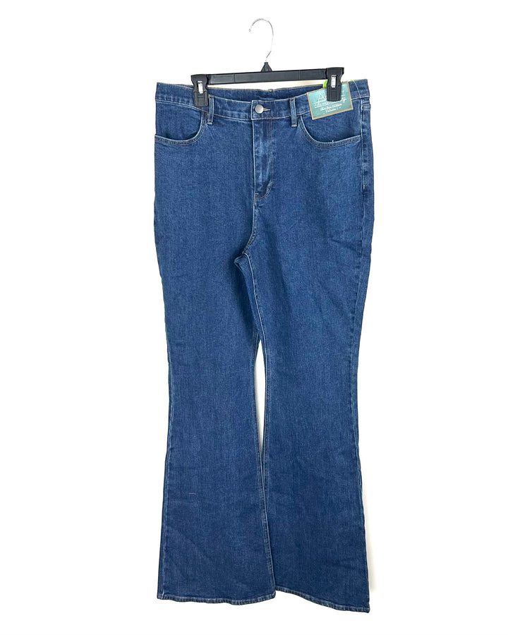 Blue Denim Flared Leg Jeans - Size 14 and 20