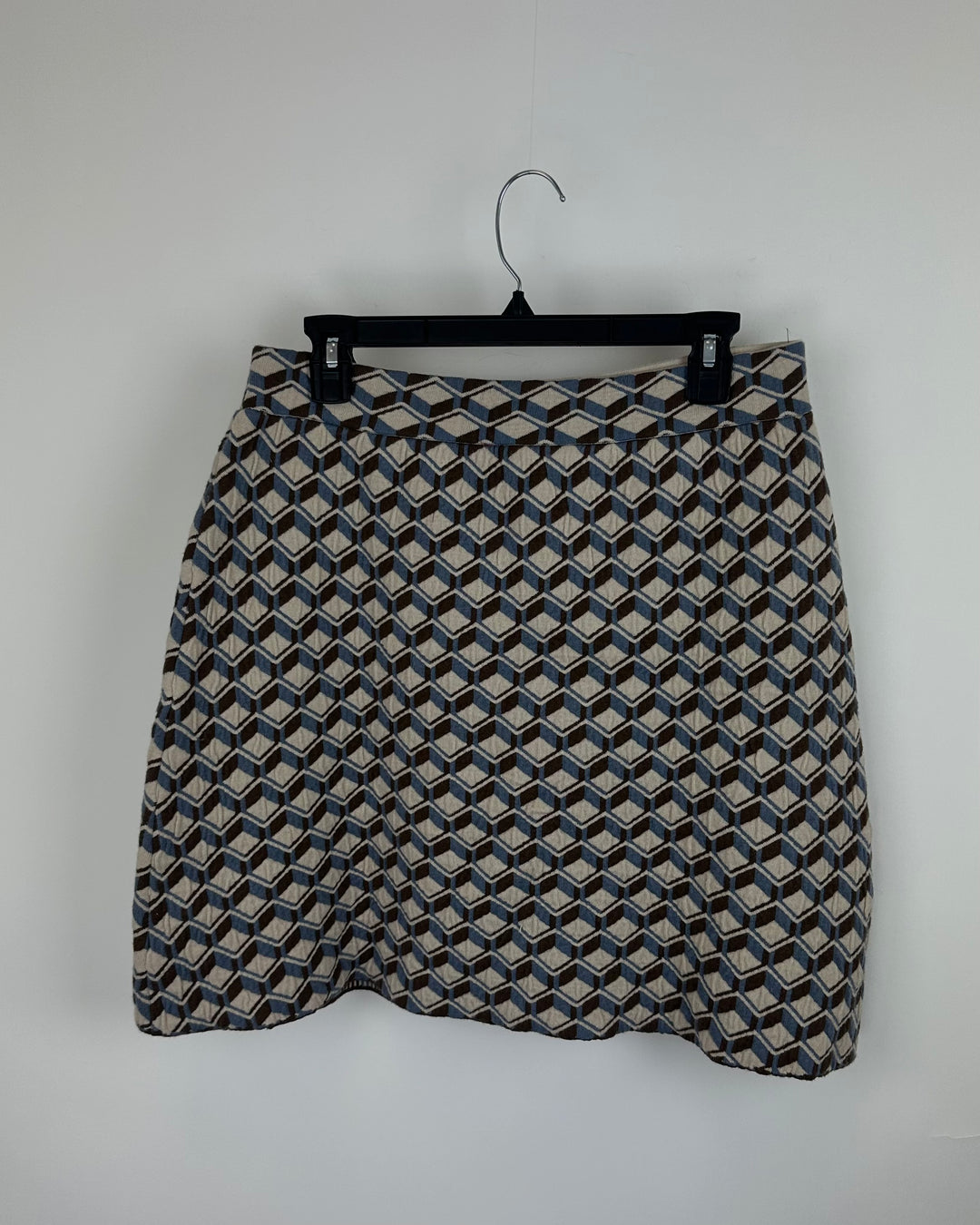 Blue & Brown Abstract Skirt - XL