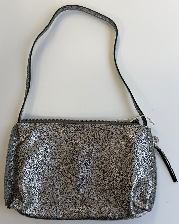 Silver Leather Shoulder Bag