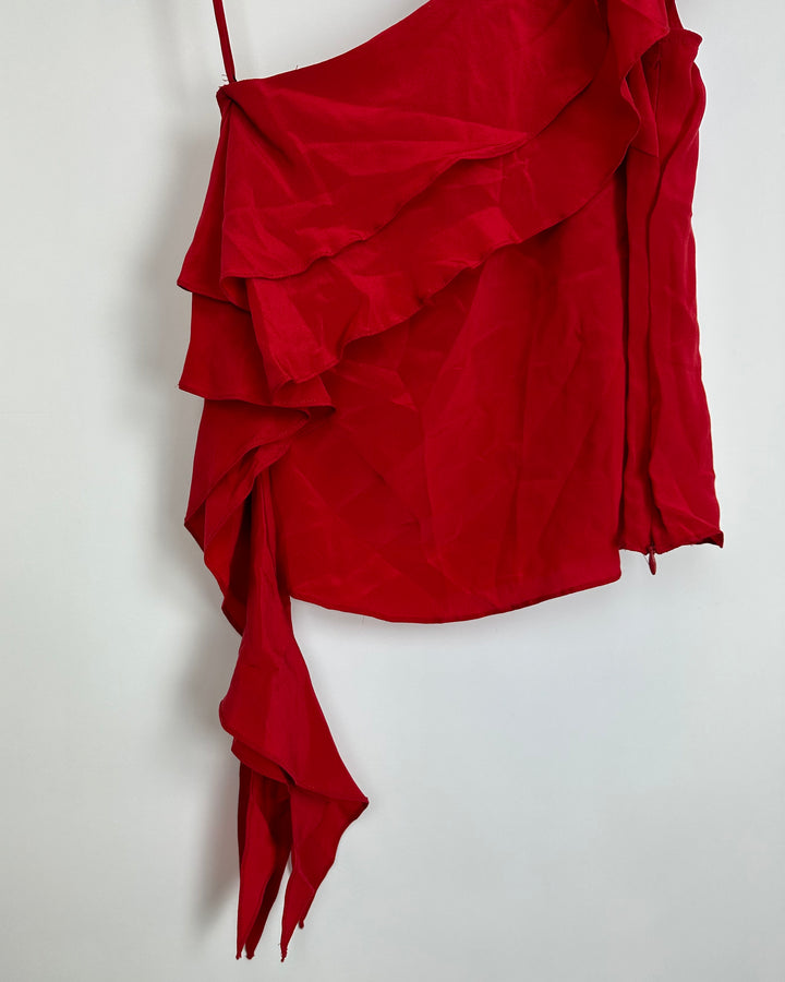 Cranberry One-Shoulder Top - Size 4/6