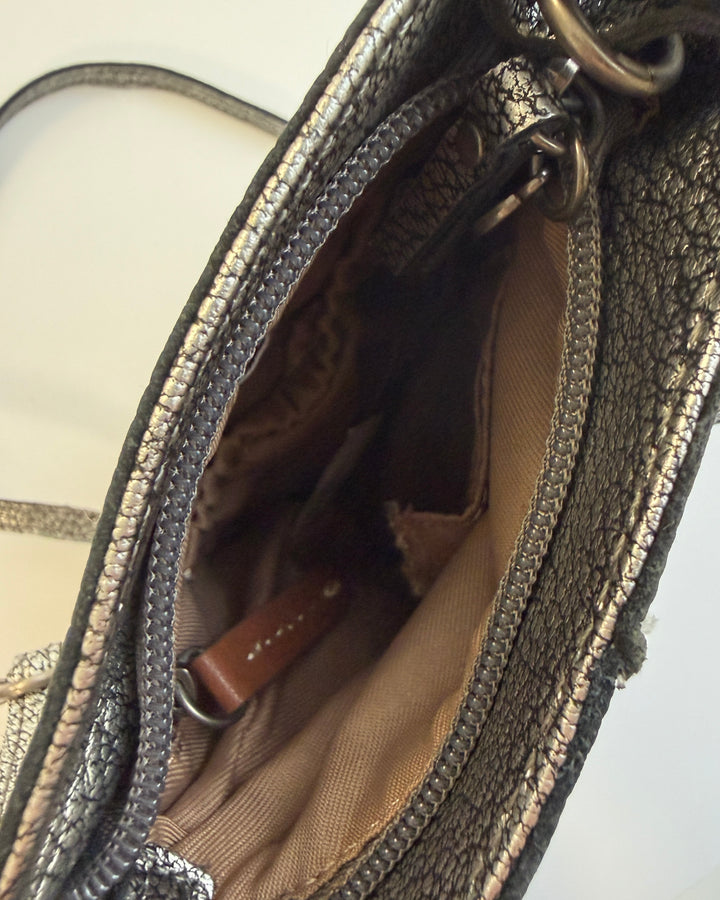 Ash Brown Suede Slouch Bag
