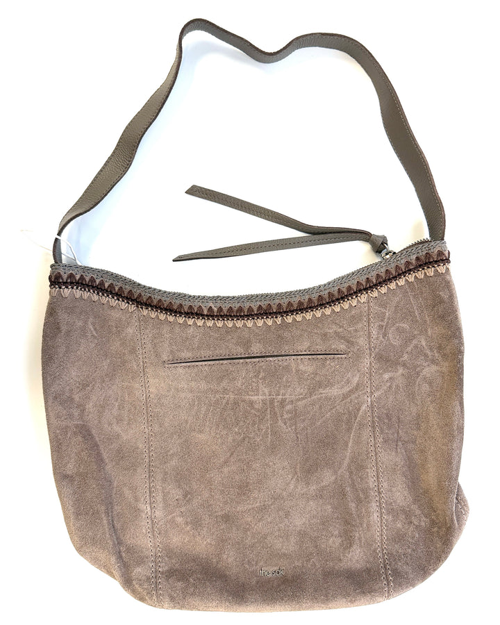 Ash Brown Suede Slouch Bag