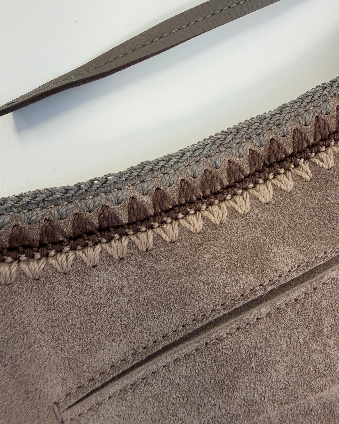 Ash Brown Suede Slouch Bag