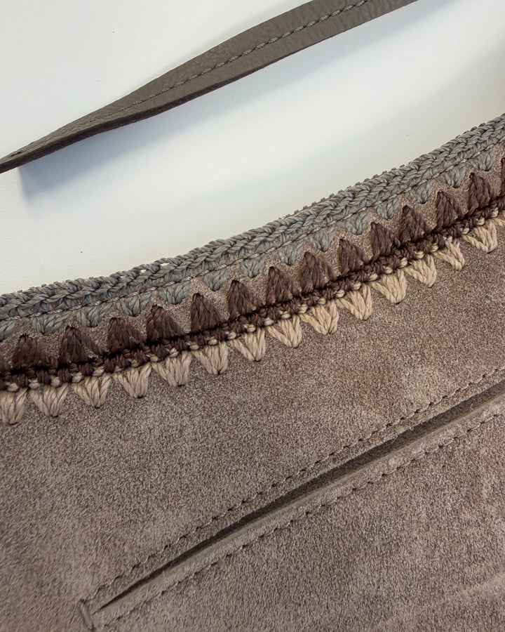 Ash Brown Suede Slouch Bag