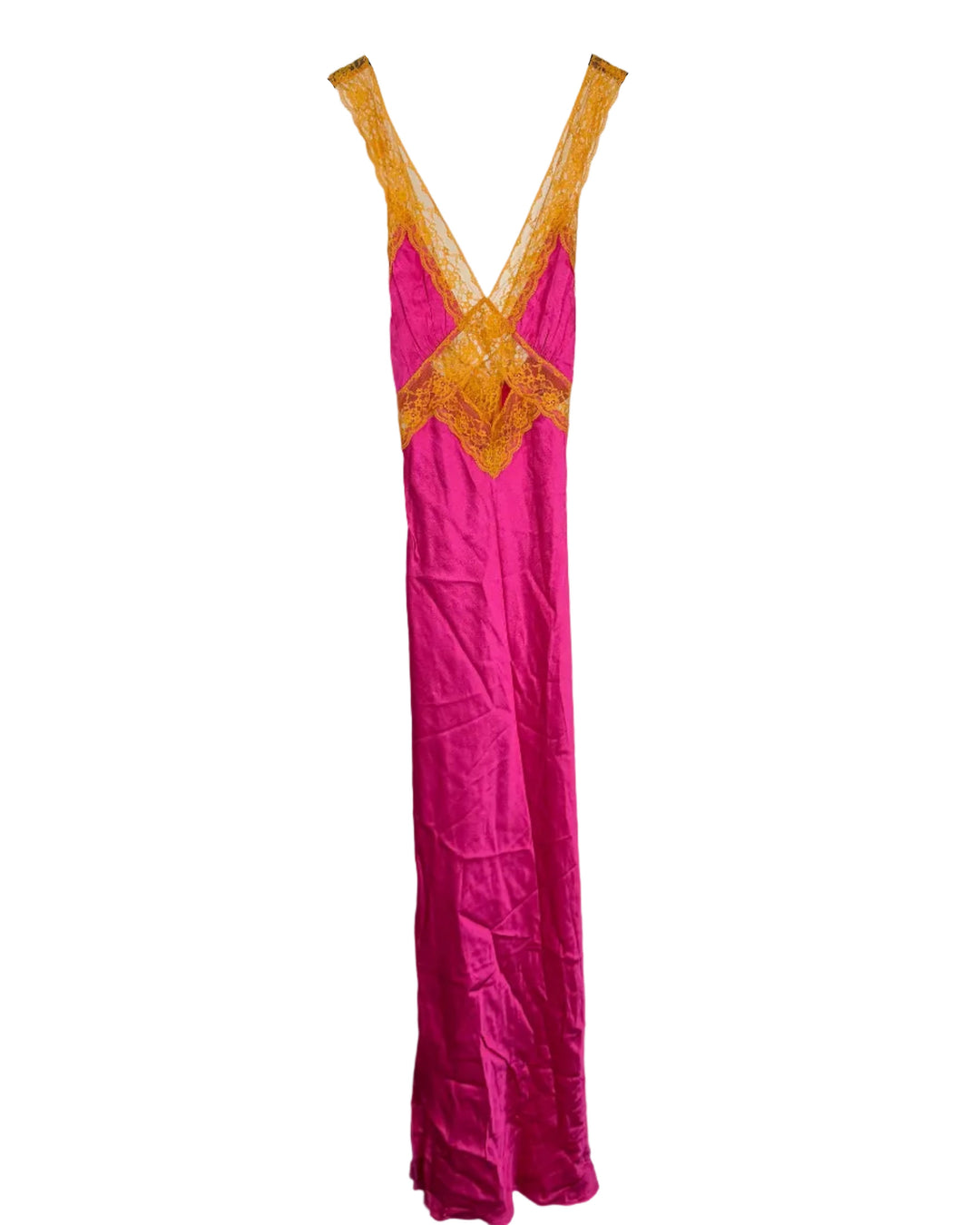 Pink and Orange Lace Trim Dress - Size 0/2