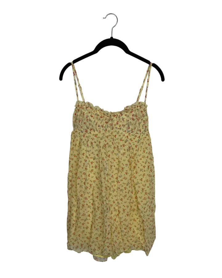 Yellow Floral Baby Doll Dress - Size 0/2