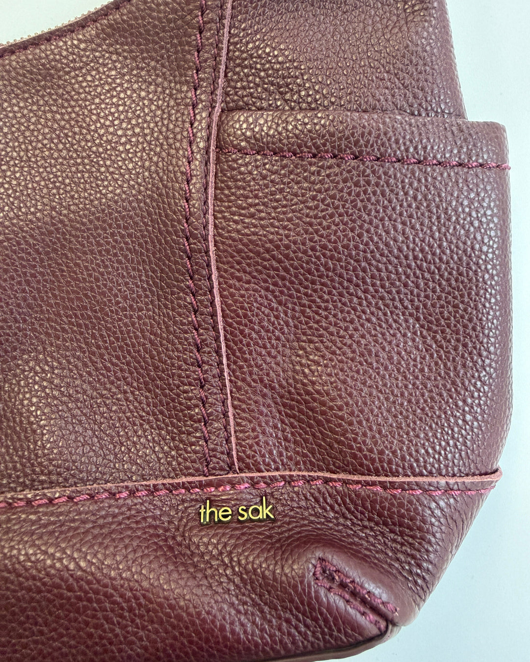 Wine Red Leather Shoulder Bag